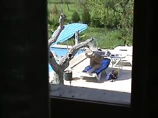 Girl on Camera Masturbating By the Pool
