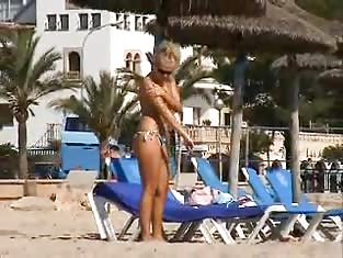 Nude Girl Sunbathing At the Beach