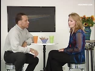 Blonde Girl in an Interview With a Horny Man
