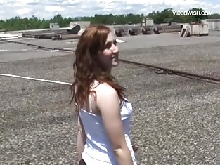 September Shows off Her Body On the Roof of a Warehouse